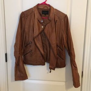 Brown leather-like jacket